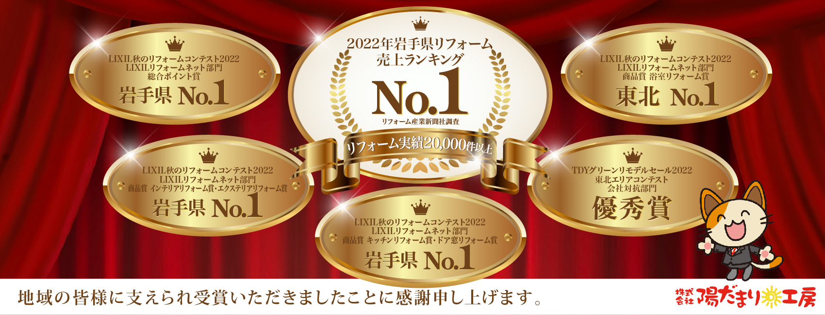 2022年度 東北ナンバー1・岩手県ナンバー1 受賞の御礼
