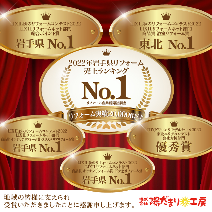 2022年度 東北ナンバー1・岩手県ナンバー1 受賞の御礼
